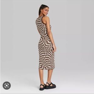 Target Wild Fable checkered knitted sleeveless midi dress size XXL